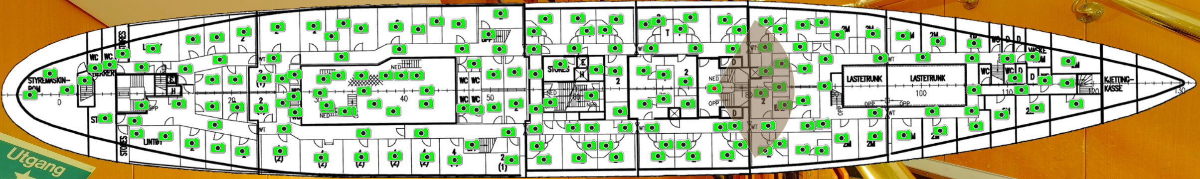 MS Lofoten Båtdekk Juni 2022 og Mars 2023