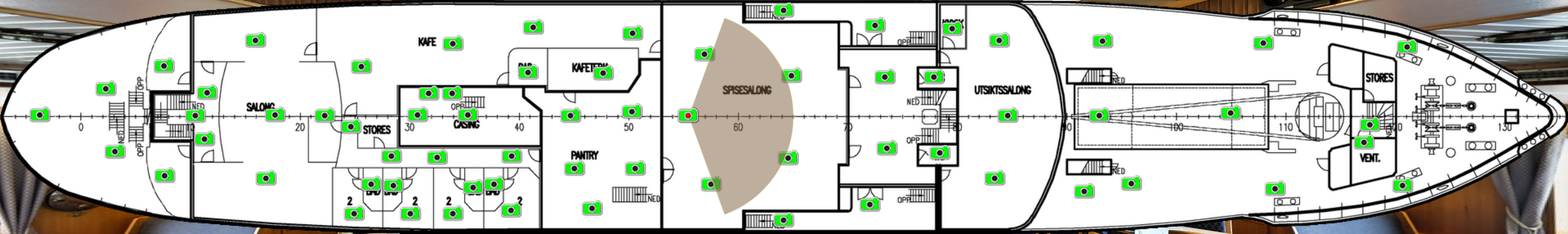 MS Lofoten Salongdekk Juni 2022 og Mars 2023